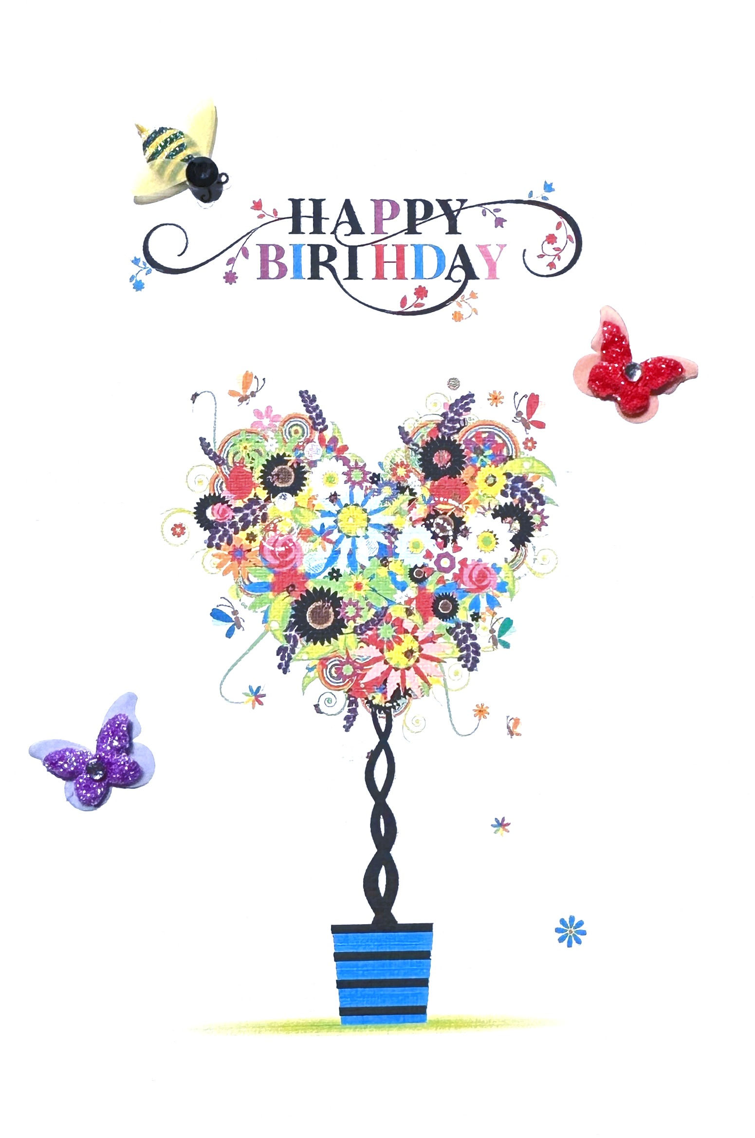 1113 Birthday Heart Tree Greeting Card