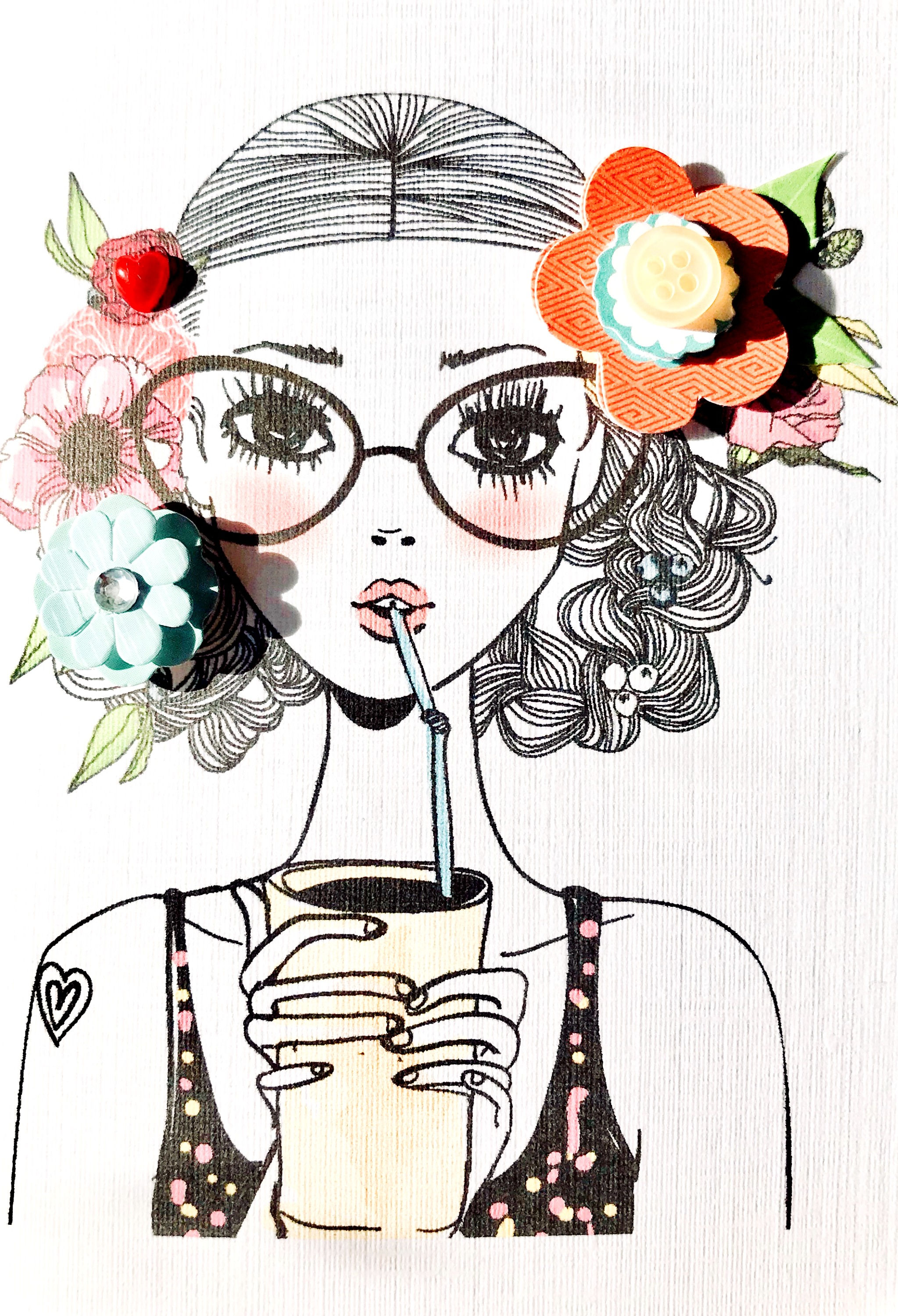 NC148 Girl with Glasses Note Cards