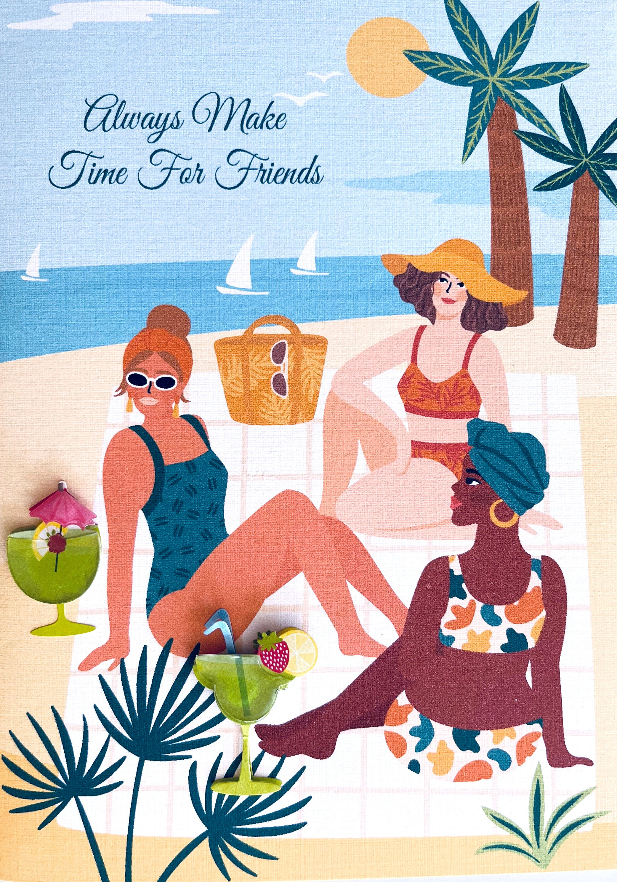 NC254  Tropical Time For Friends Note Cards