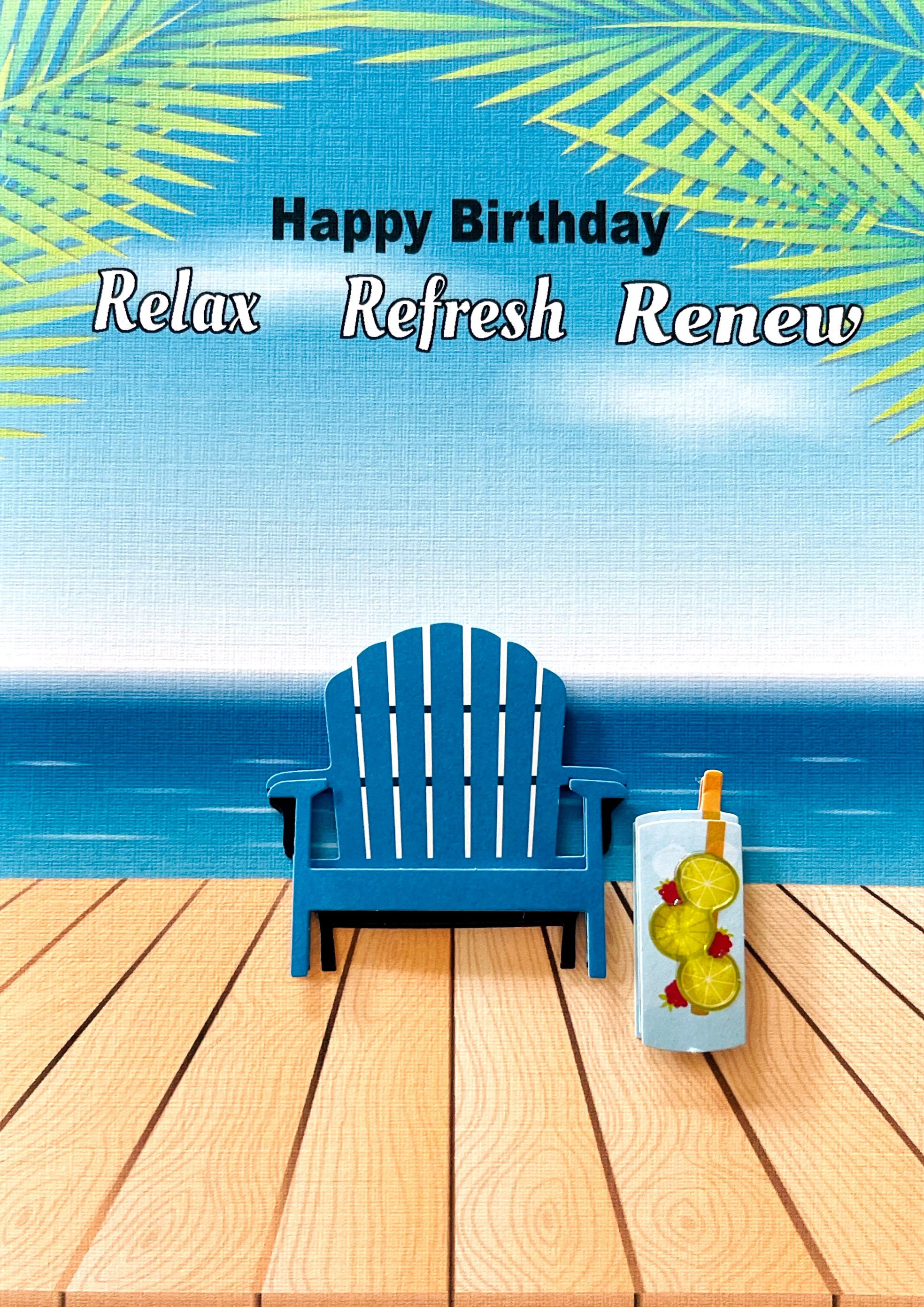 1505 Birthday Beach Chair Greeting Card