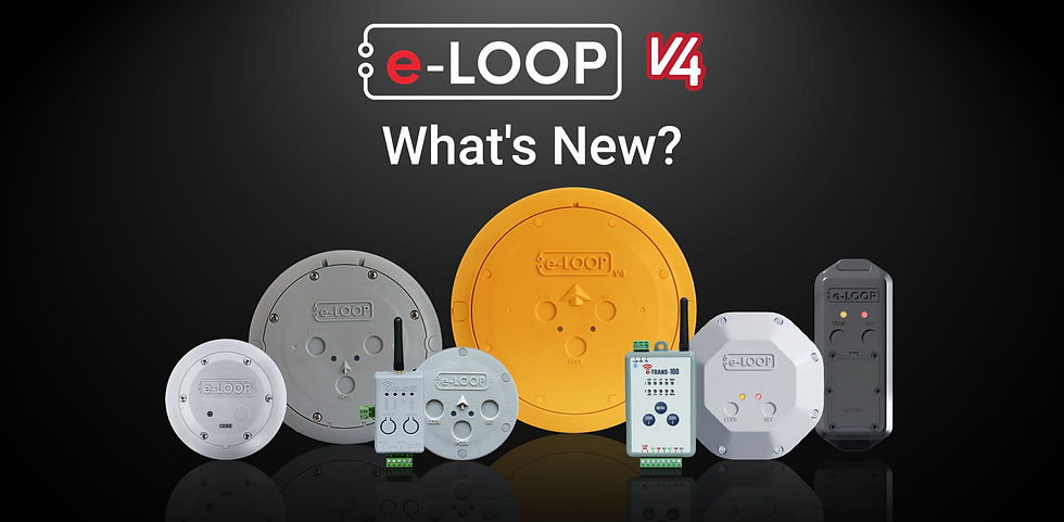 Group image of the e-Loop Version 4 products with logo and caption asking 'Whats new'