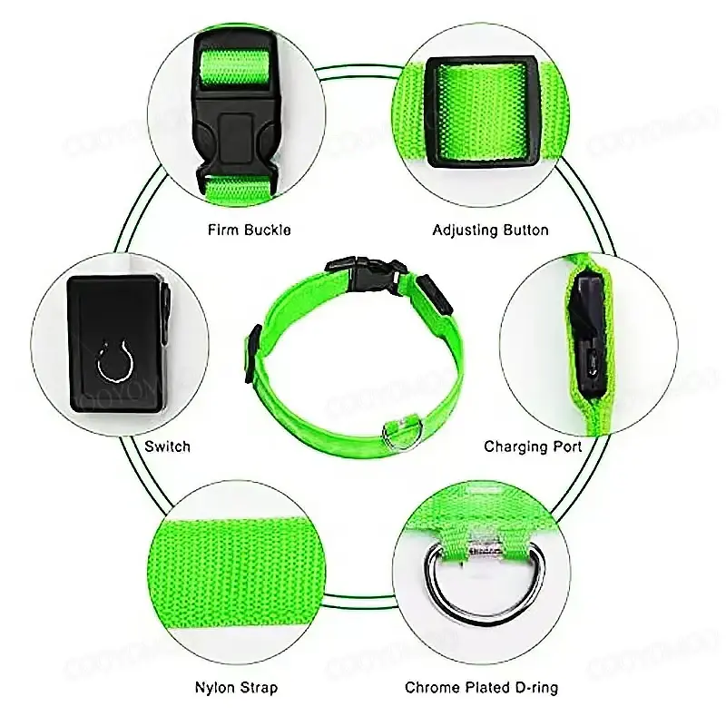 Thumbnail: LED Dog Collar – USB Rechargeable with 3 Light Modes
