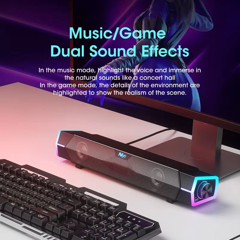 Thumbnail: Bluetooth Soundbar Speaker – 4D Surround Stereo for PC & Desktop