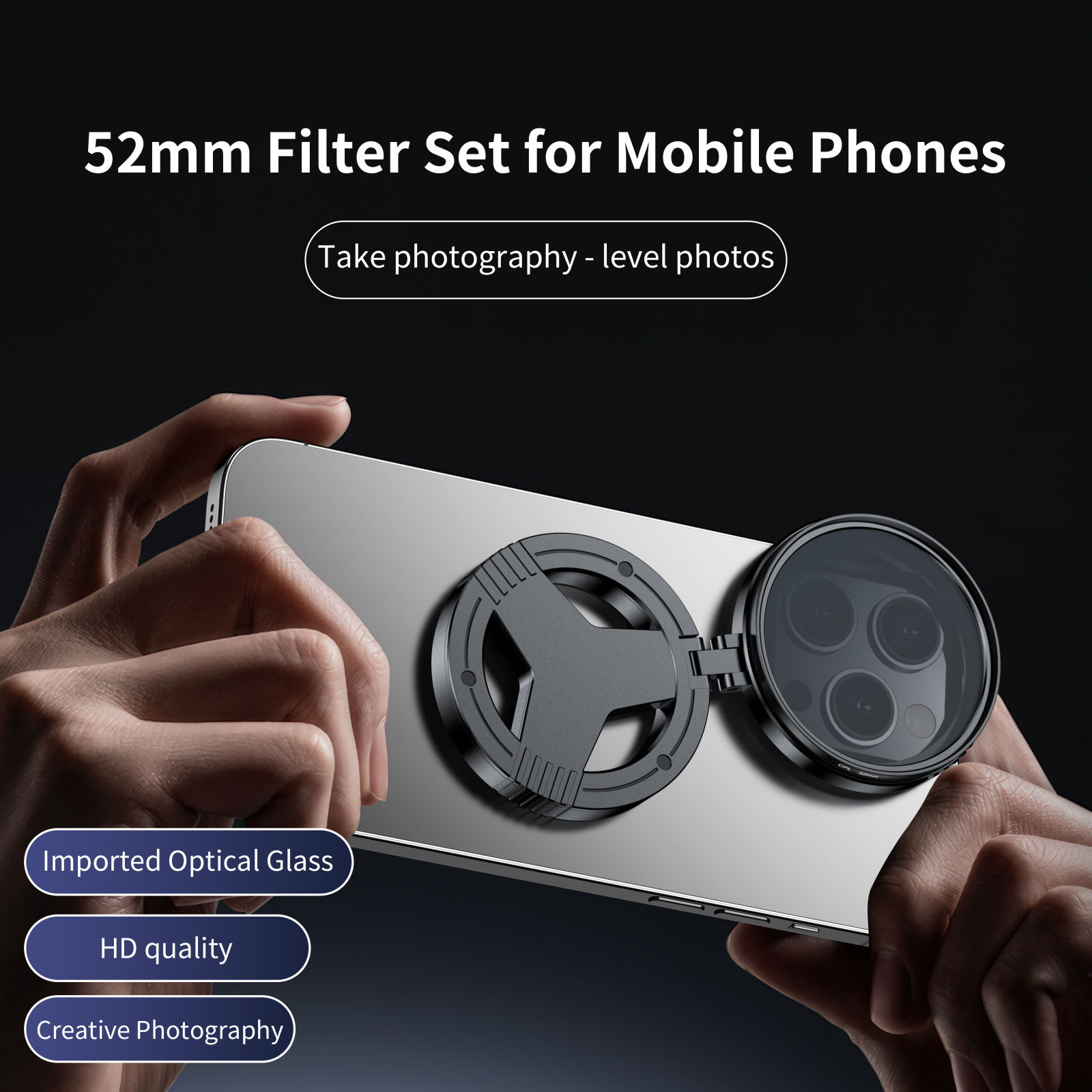 52mm CPL Polarizer Filter – Magnetic Lens for iPhone & Android