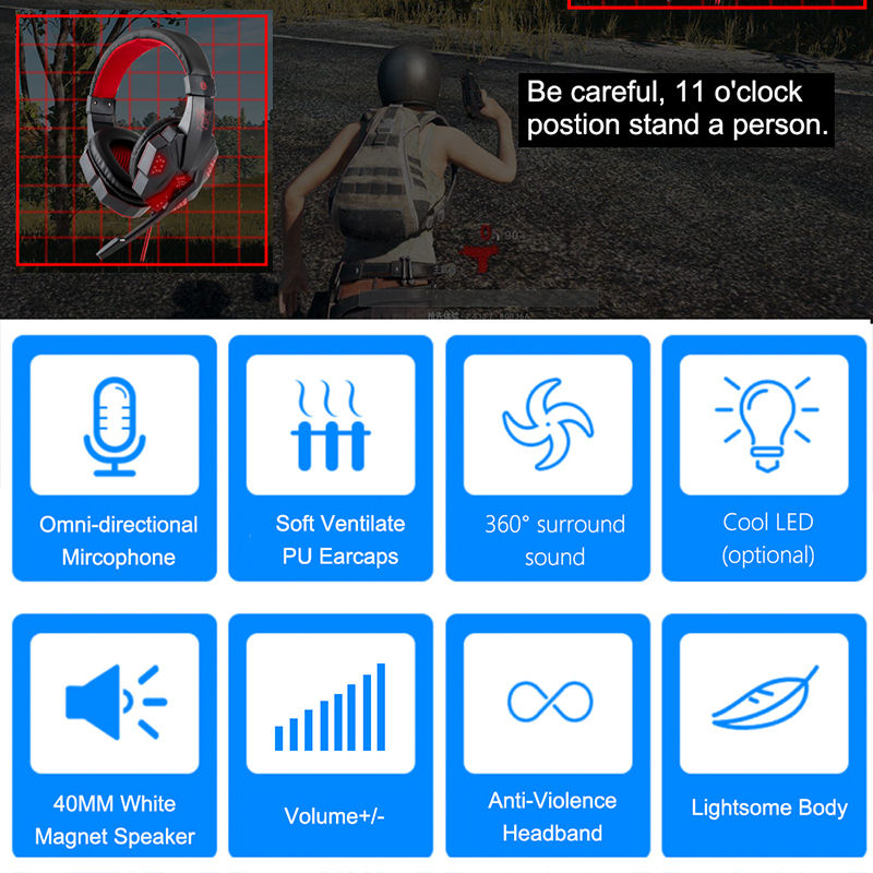 Thumbnail: Pro Gaming Headset – LED Lights & Mic for PC & PS4