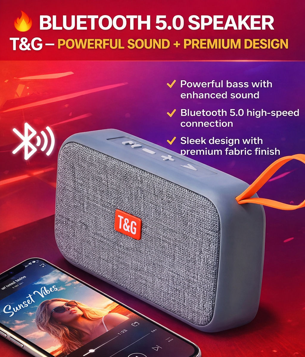 Portable Bluetooth Speaker – Waterproof Mini Speaker with Deep Bass & FM Radio
