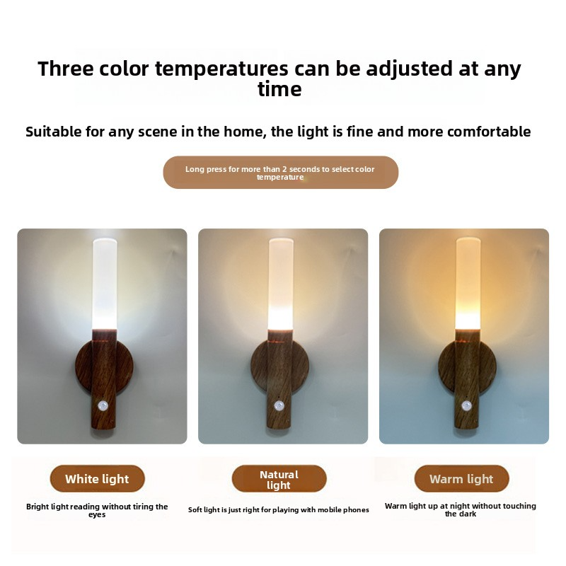 Thumbnail: Smart LED Night Light – USB Rechargeable Motion Sensor Bedside Lamp