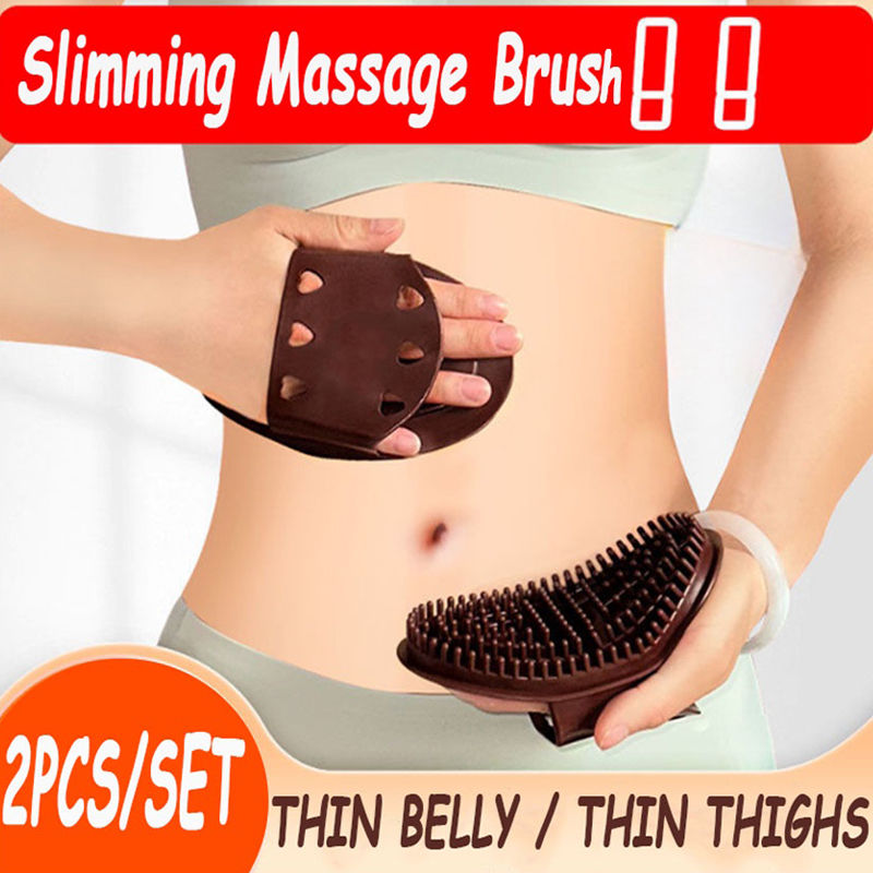 Thumbnail: 2Pcs Hand Wash Brown Massage Brushes For Body Meridian Weight Loss At Home Beaut