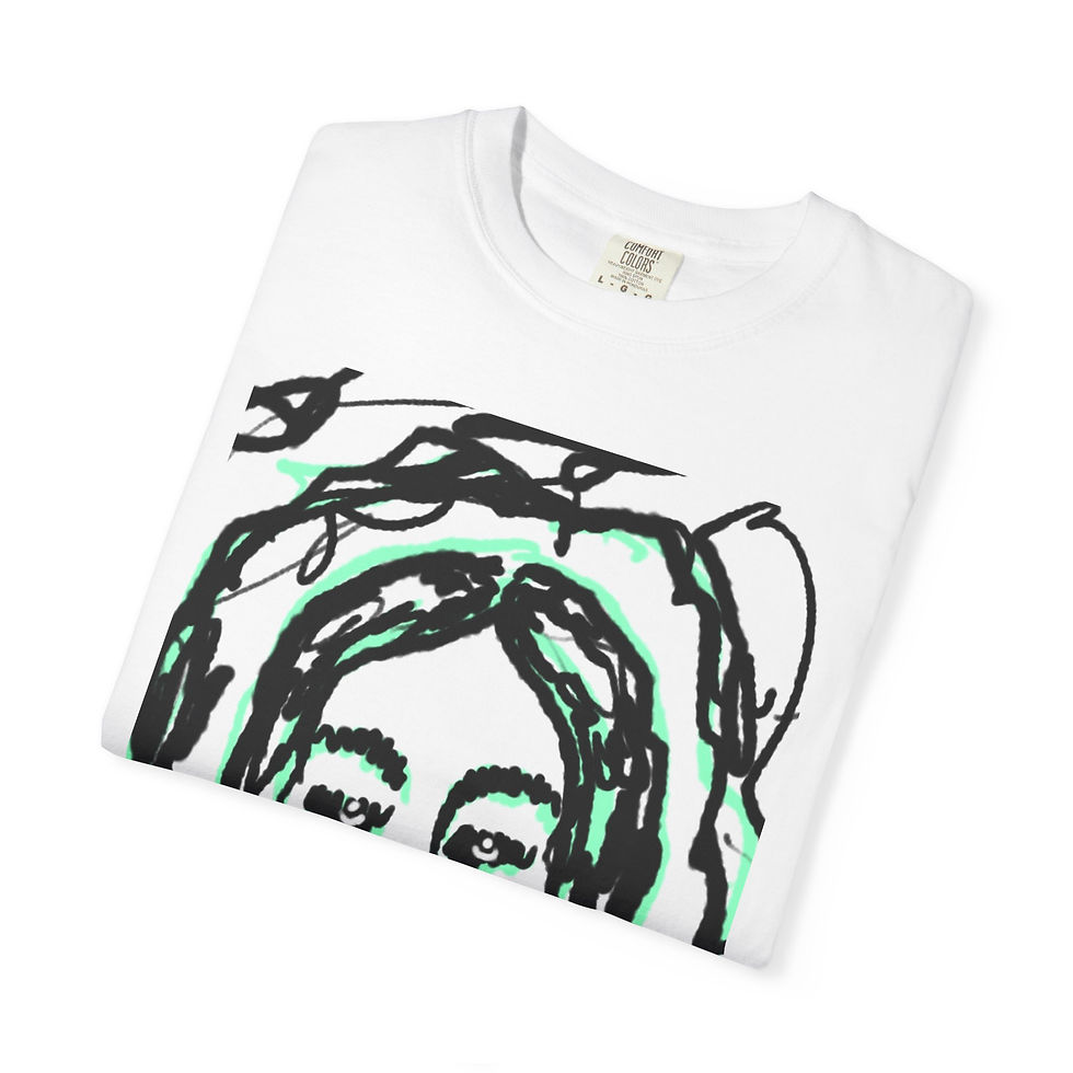Thumbnail: Abstract Portrait T-Shirt — Hand-Drawn Girl Graphic Tee