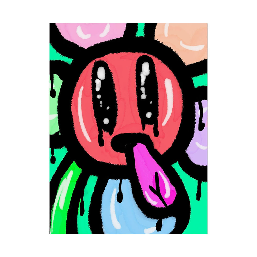 Thumbnail: Drippy Smiley Face Rolled Poster | Colorful Graffiti Pop Art