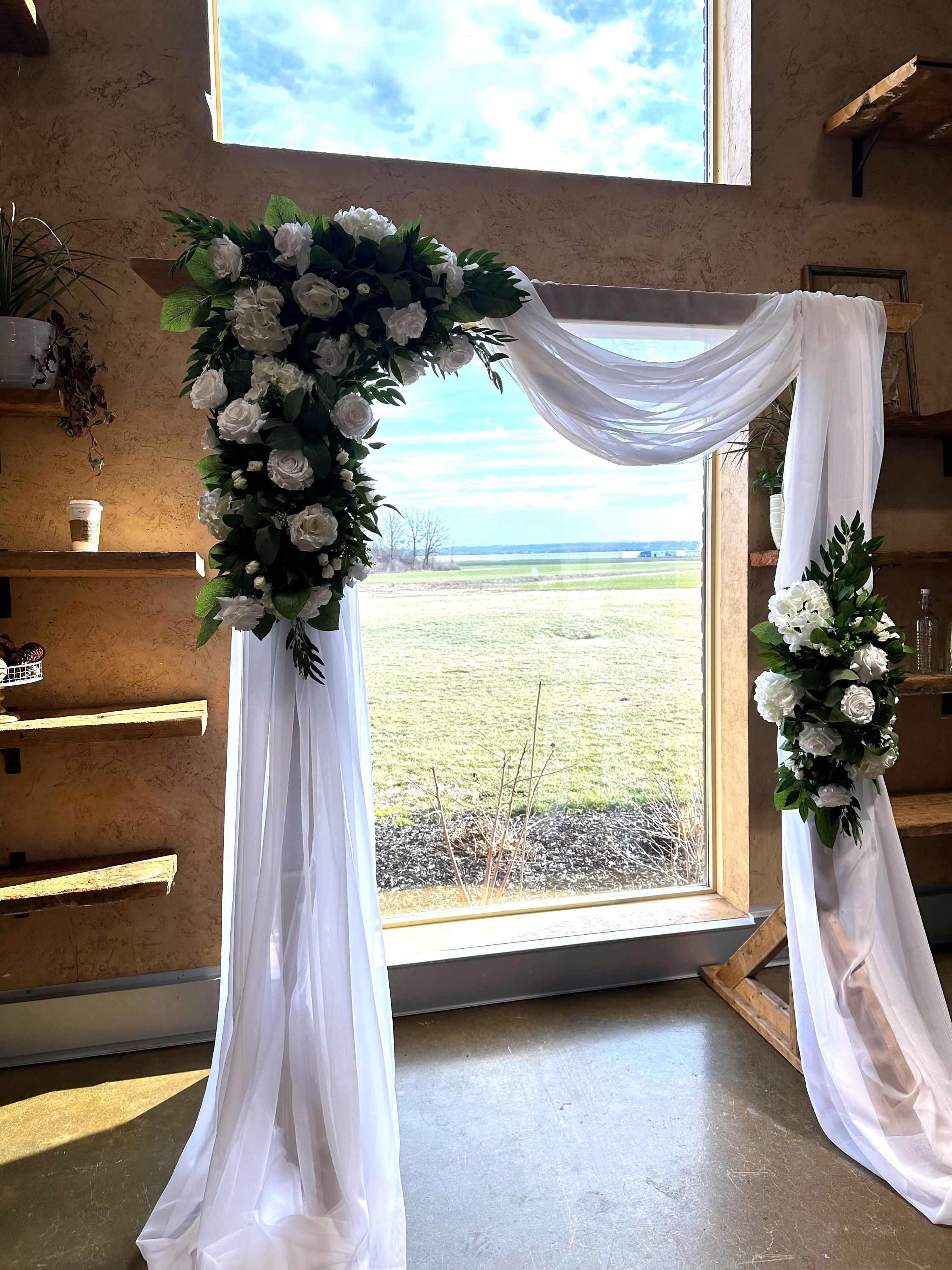 Altar with Faux Flowers