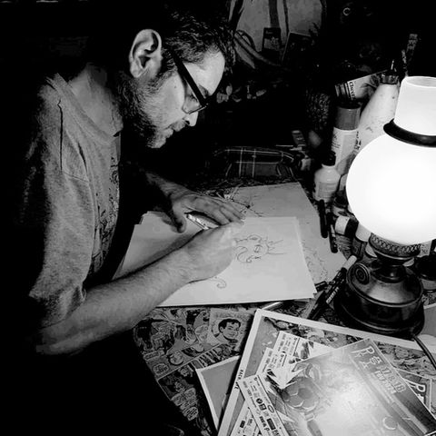 FATMAT, illustrateur, peintre, sérigraphe et sculpeteur propose des ateliers créatifs à la Maison Grassin Dalbe.