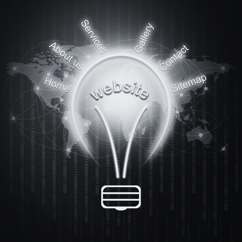 website written in the middle of a lightbulb.