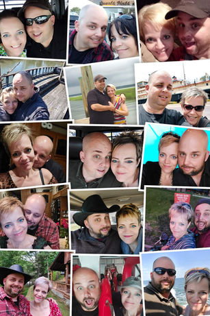 A collage photo showing photos of me and Matt over the years.