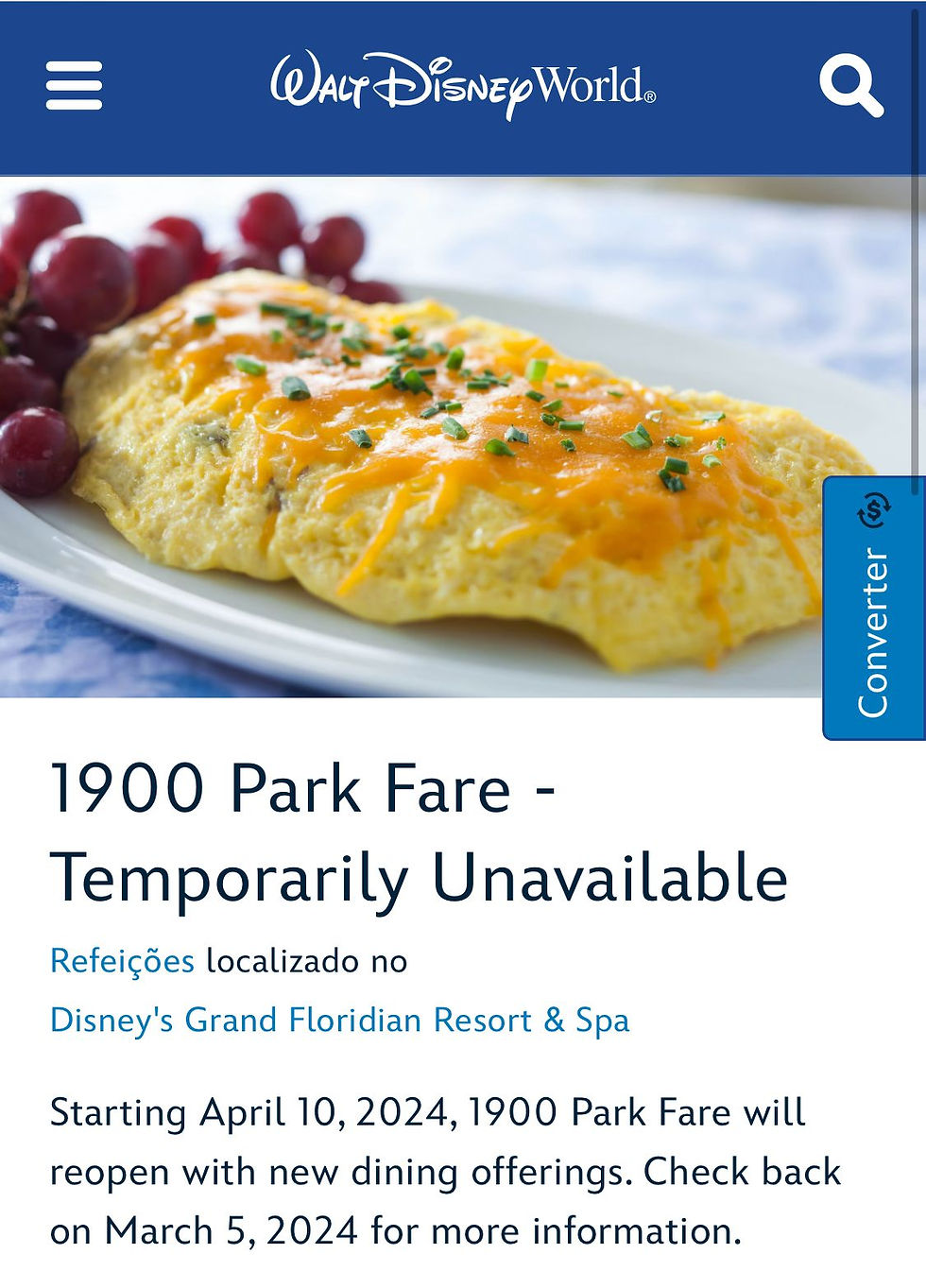 As reservas para refeições no 1900 Park Fare abrem já no mês que vem, dia 5 de março