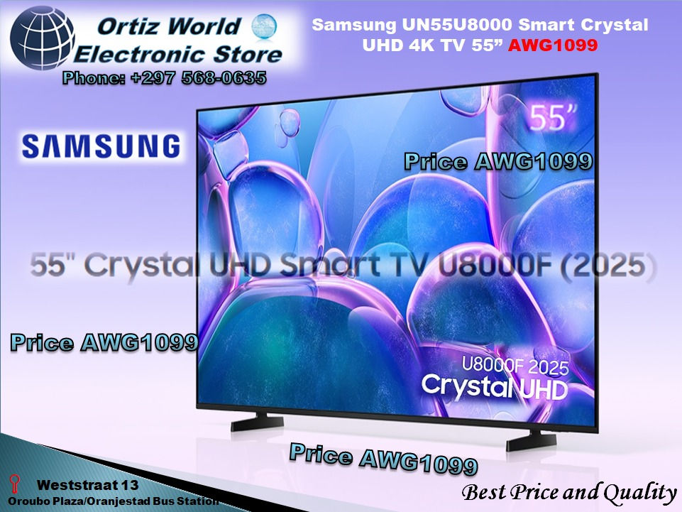 Samsung UN55U8000 Smart Crystal UHD 4K TV 55"