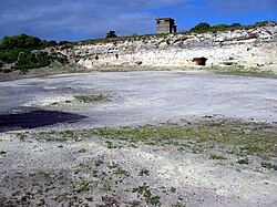 Lime quarry at Robben Island where Mandela and other revolutionaries in prison were forced to do hard labour / Photo courtesy Wikipedia