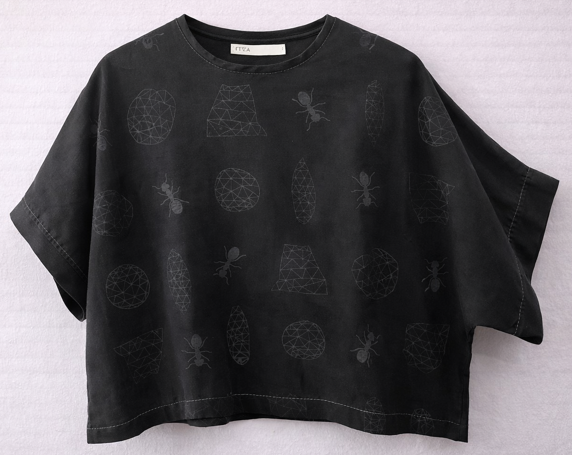 BLUSA COMALA NEGRA NIDOS HORMIGA