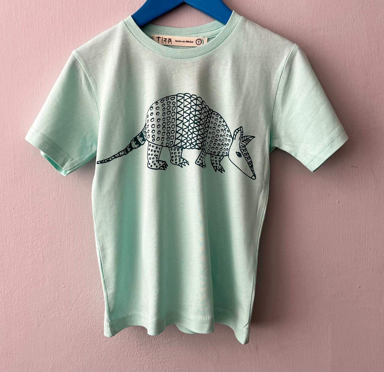 PLAYERA NIÑ@ Menta Armadillo