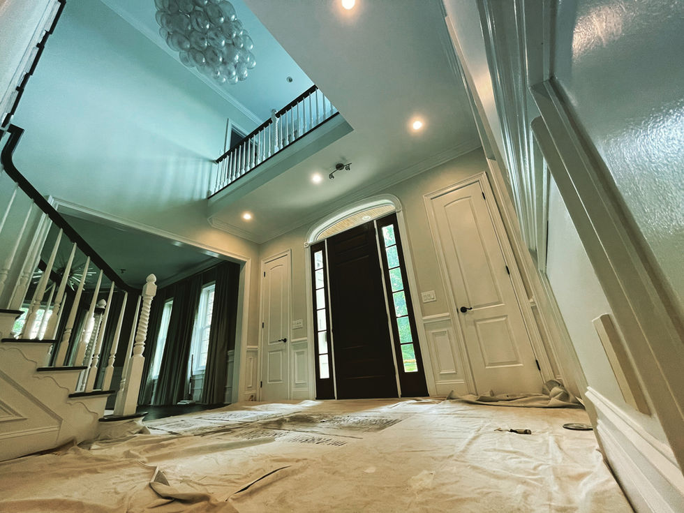 Freshly painted living room interior in Gainesville and nearby areas, showcasing quality residential painting services