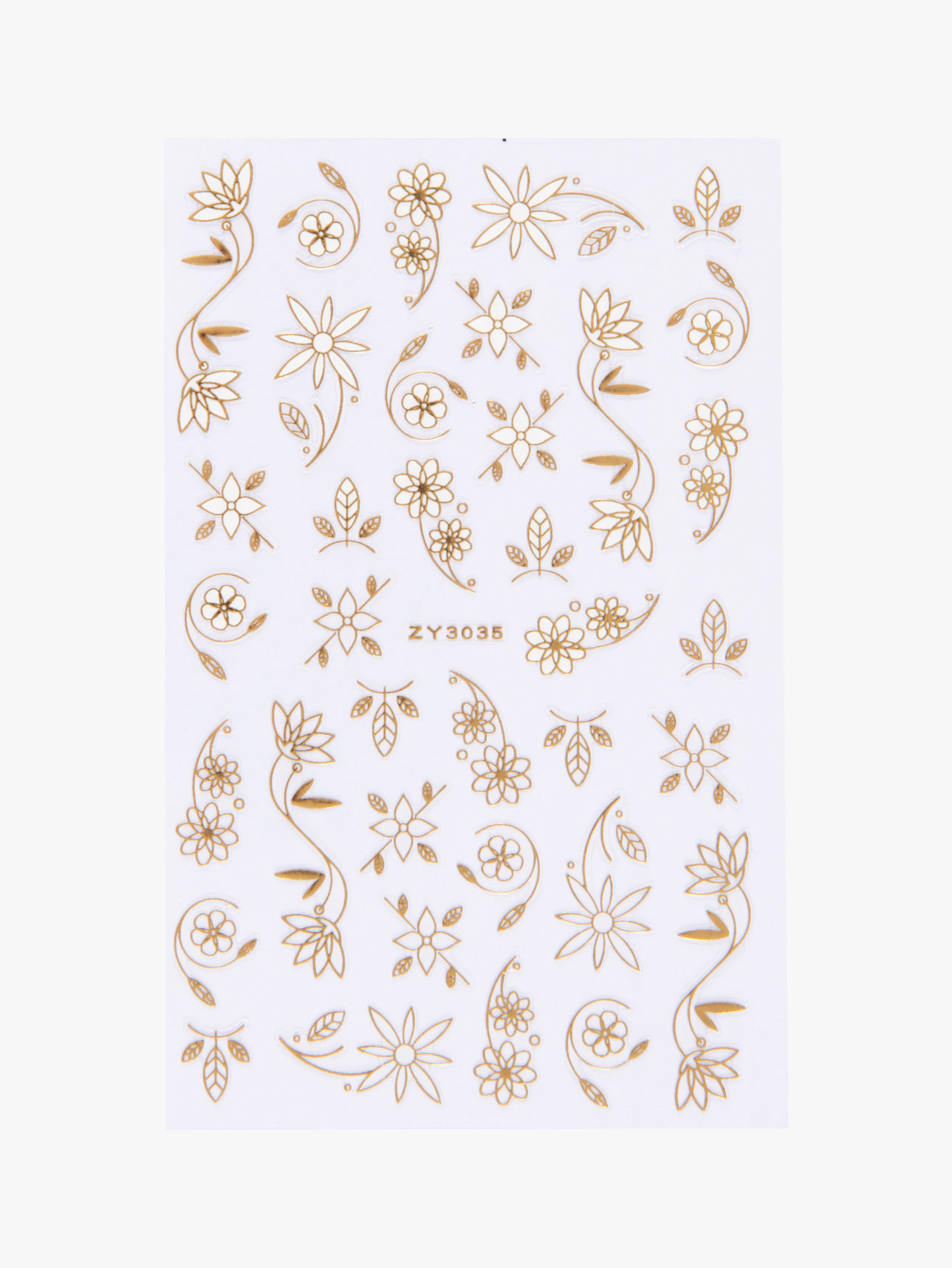 Romantische Blumen Stickers Gold