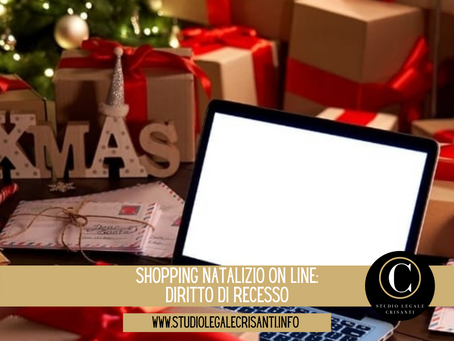 SHOPPING NATALIZIO ON  LINE: DIRITTO DI RECESSO