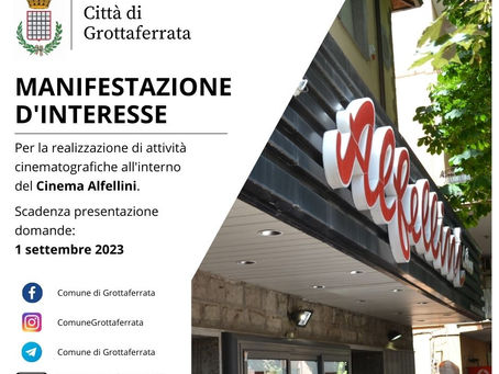 Cinema Alfellini : pubblicata la Manifestazione d'Interesse per attività cinematografiche