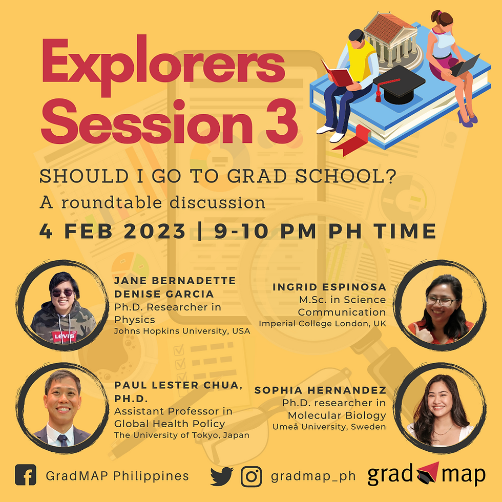 GradMAP Explorers session 3: "Is grad school for me?" A roundtable discussion
