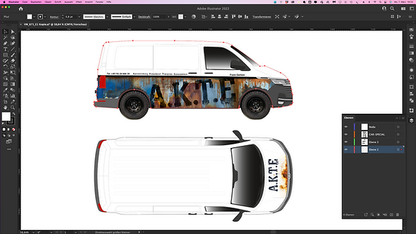 Layout und Design Fahrzeugbeschriftung