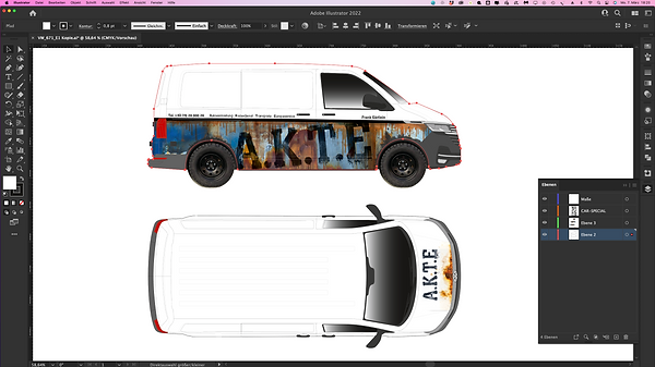 Layout und Design Fahrzeugbeschriftung