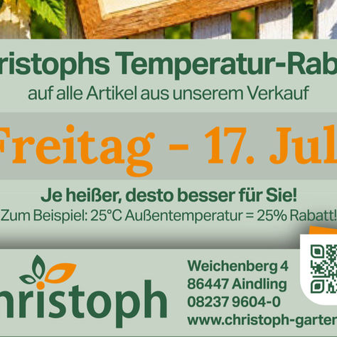 Temperatur-Rabatt im Juli