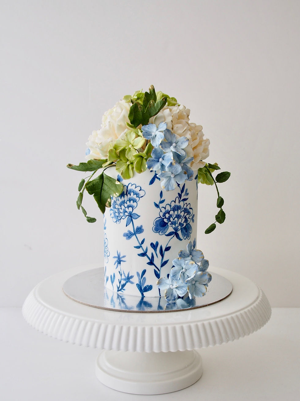 Blue and White Porcelain Cake