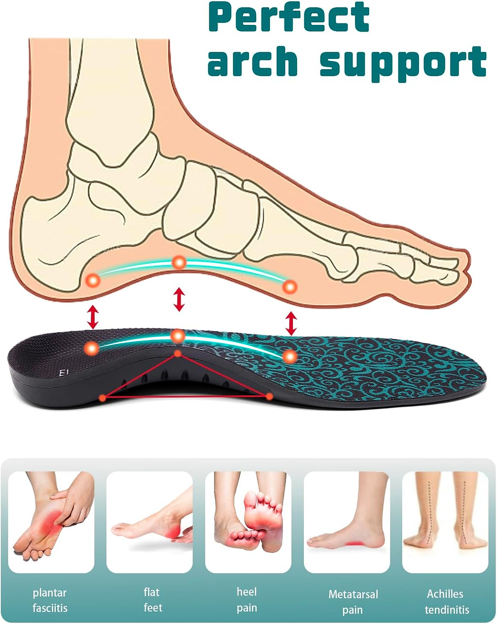 Thumbnail: Plantar Fasciitis Insoles for Men Women, 220+ Lbs Heavy Duty Support Pain Relief