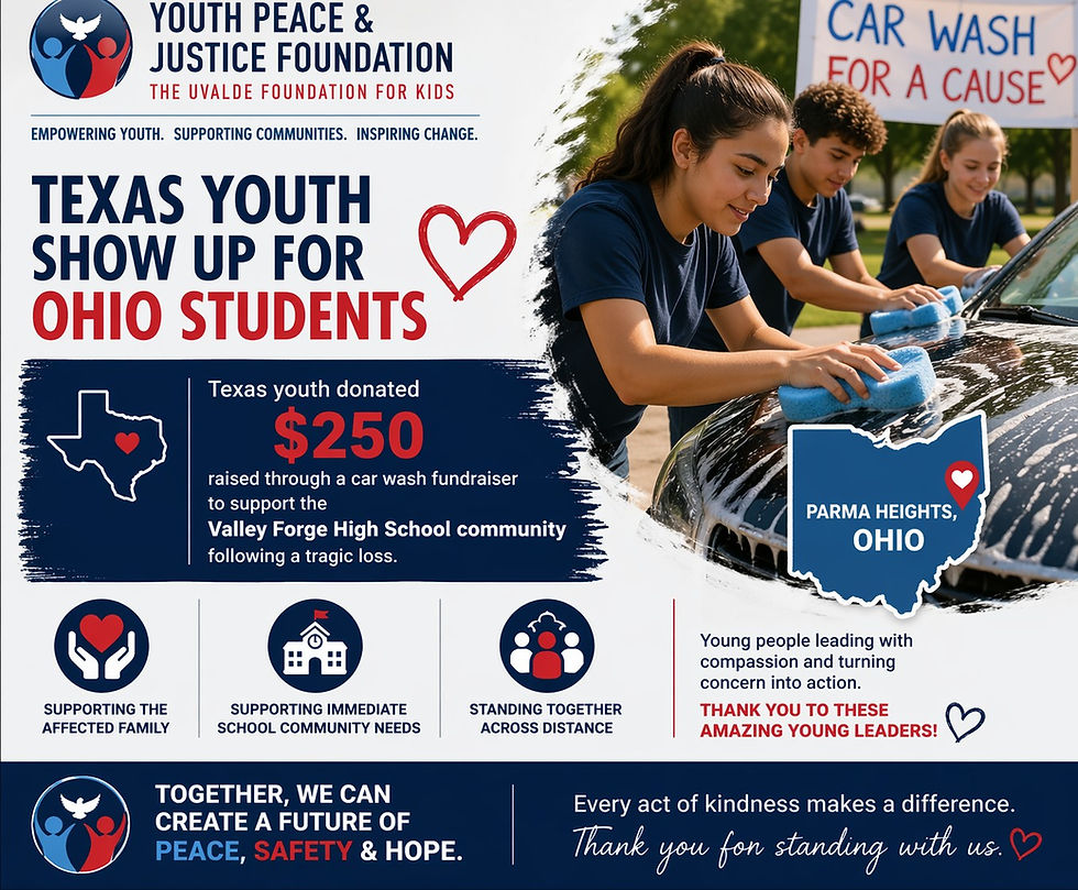 TEXAS YOUTH DONATE TO SUPPORT OHIO SCHOOL COMMUNITY FOLLOWING TRAGEDY
