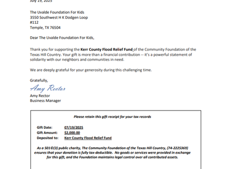 Texas Flooding: National Nonprofit Makes $2,000 Donation: Support Efforts Ongoing