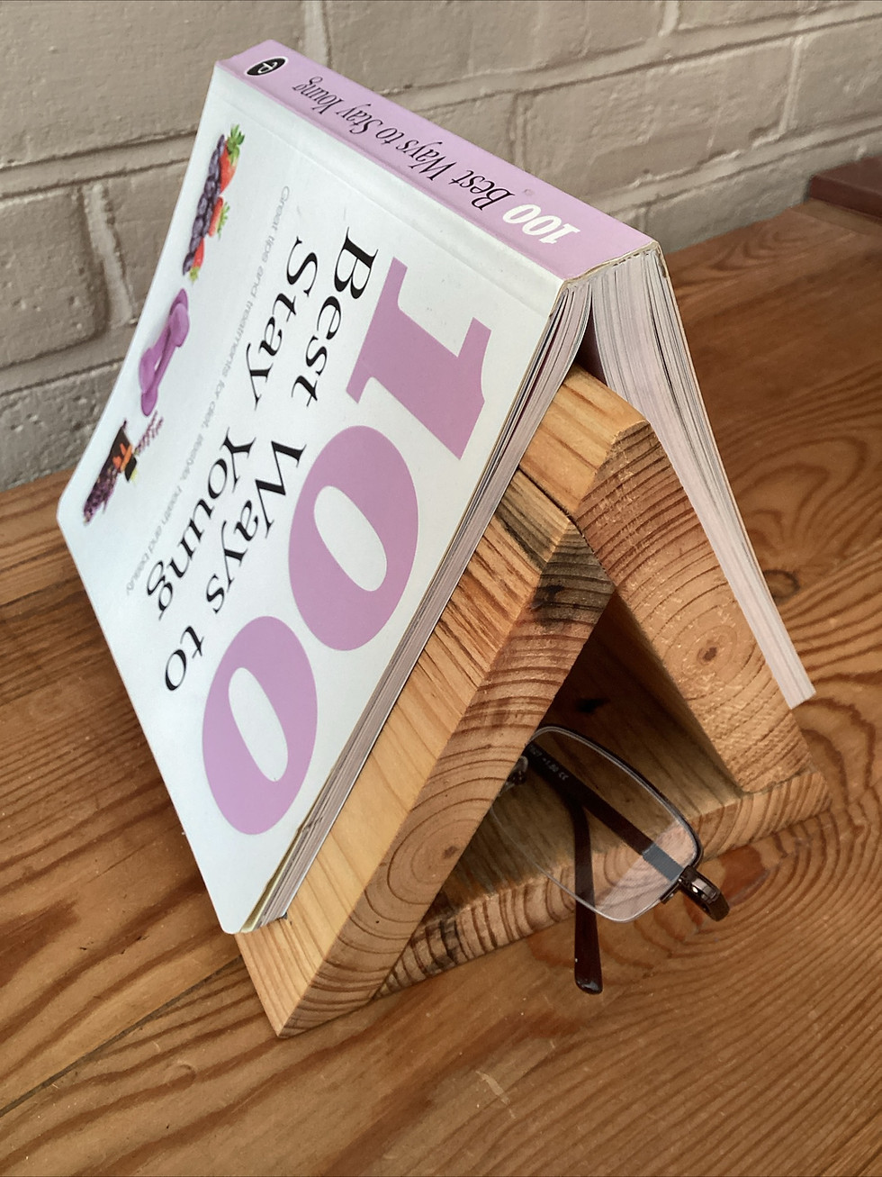 Thumbnail: Wooden book page holder - Made From Reclaimed Timber