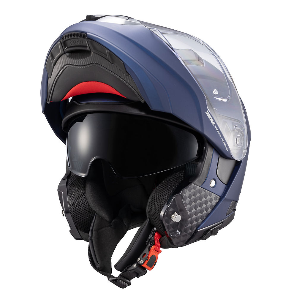 Miniatura: Capacete Texx Kratos Azul Fosco Escamoteável Viseira Solar - Tamanho 58