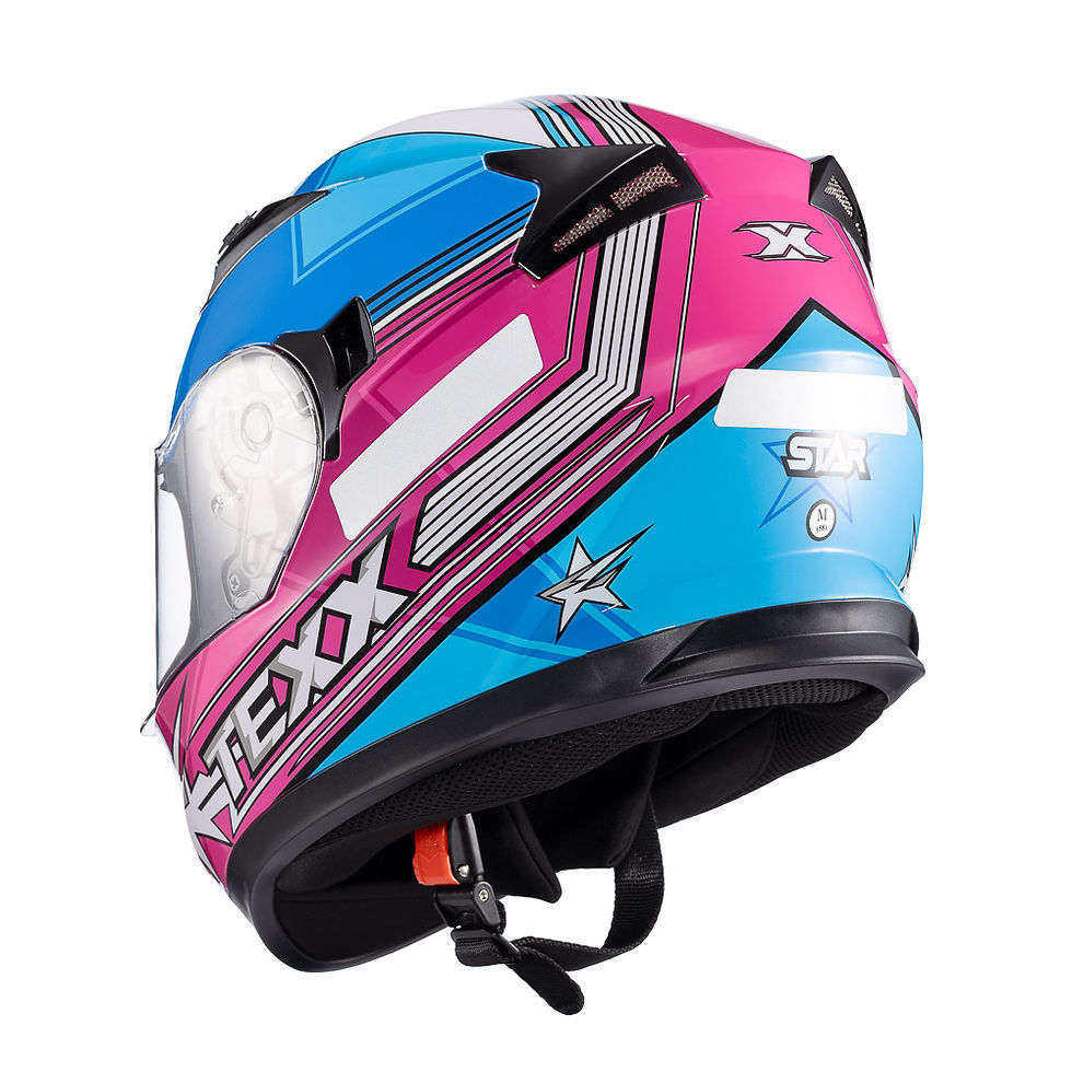 Miniatura: Capacete Texx Strike Superstar Azul Rosa Branco Brilho