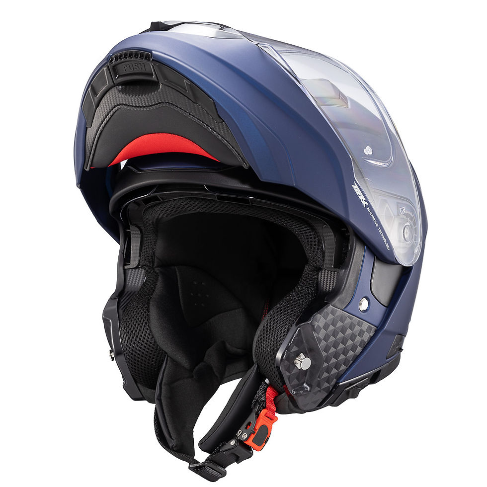 Miniatura: Capacete Texx Kratos Azul Fosco Escamoteável Viseira Solar - Tamanho 58