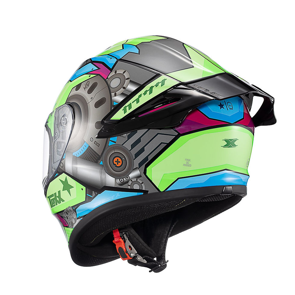 Miniatura: Capacete Texx Fechado Spihe Gear Verde Azul Rosa