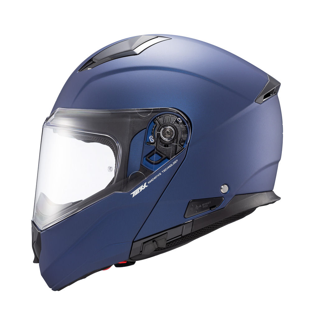 Capacete Texx Kratos Azul Fosco Escamoteável Viseira Solar - Tamanho 58