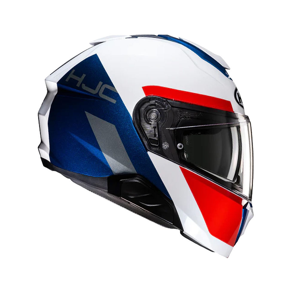 Miniatura: Capacete HJC i91 Bina Branco Vermelho Azul Modular