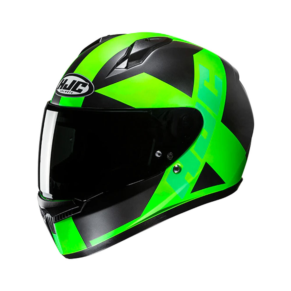 Capacete HJC C10 Tez Preto Verde com Ventilação ACS