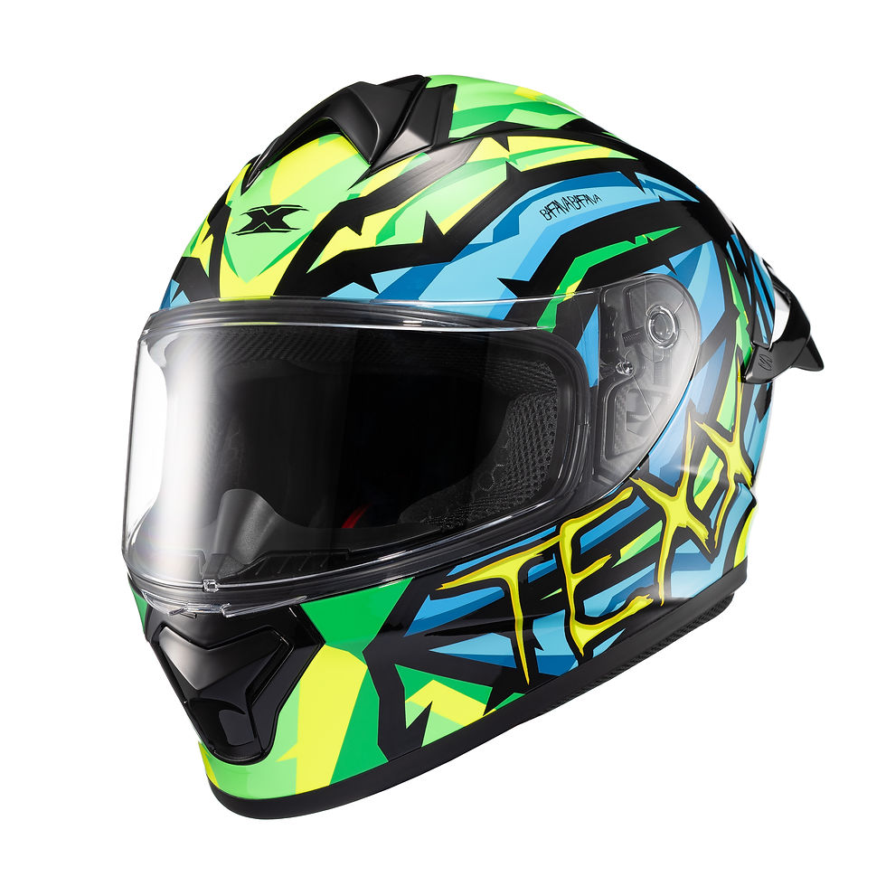 Miniatura: Capacete Texx Fechado Spihe Maasai Verde Azul