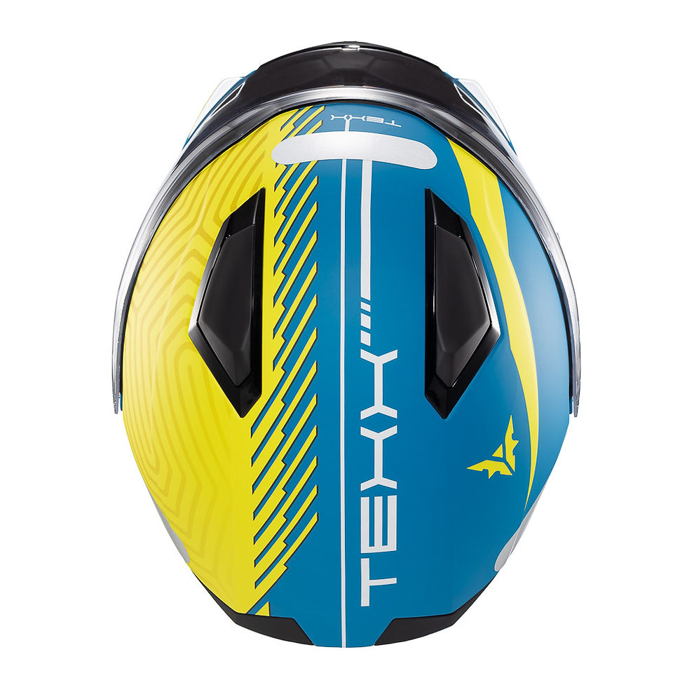 Miniatura: Capacete Texx Kratos Cyber Azul Verde Fosco Escamoteável