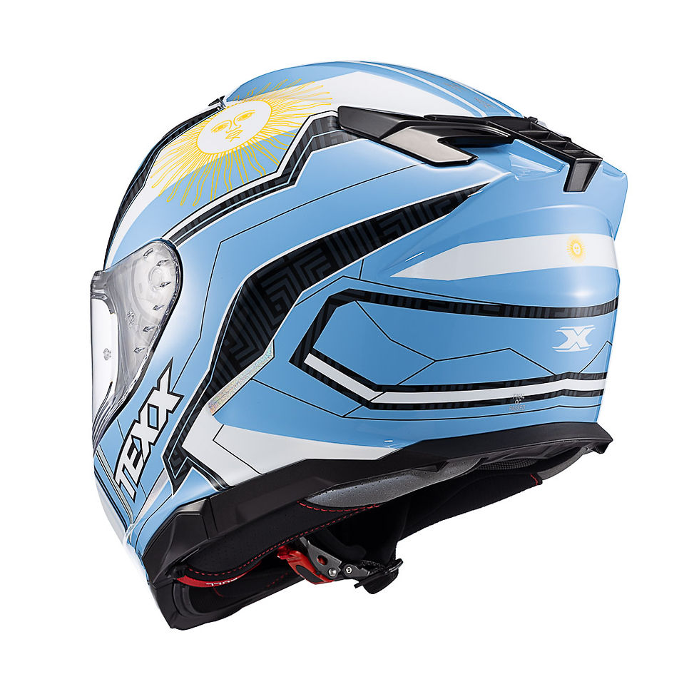 Miniatura: Capacete Texx Kaiman Flag Argentina Brilhante Viseira Solar ECE