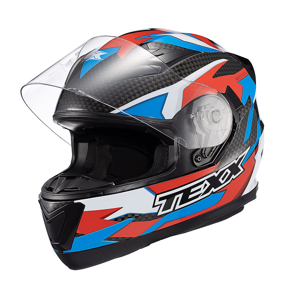 Miniatura: Capacete Texx Strike Ride Azul Vermelho Branco Preto Brilho