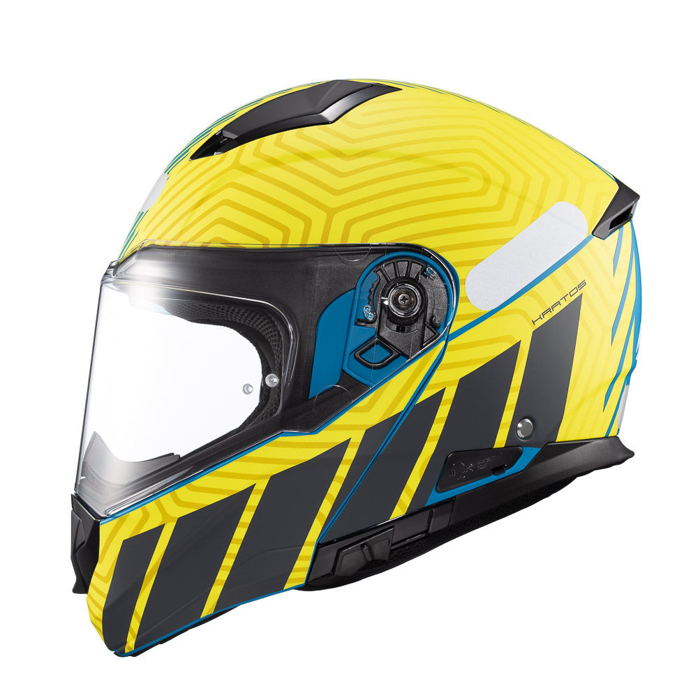 Capacete Texx Kratos Cyber Azul Verde Fosco Escamoteável