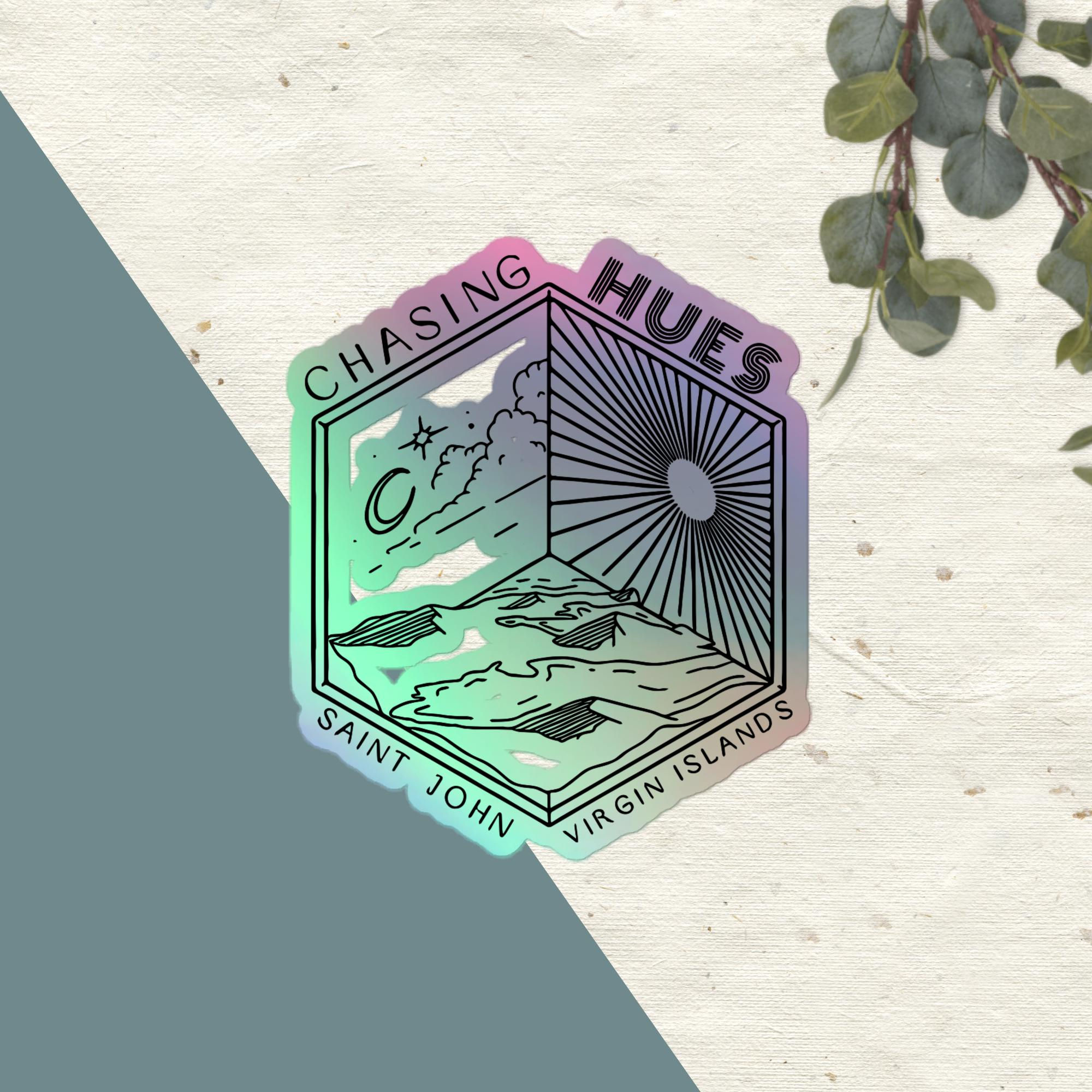 Holographic Illusion Logo Sticker 