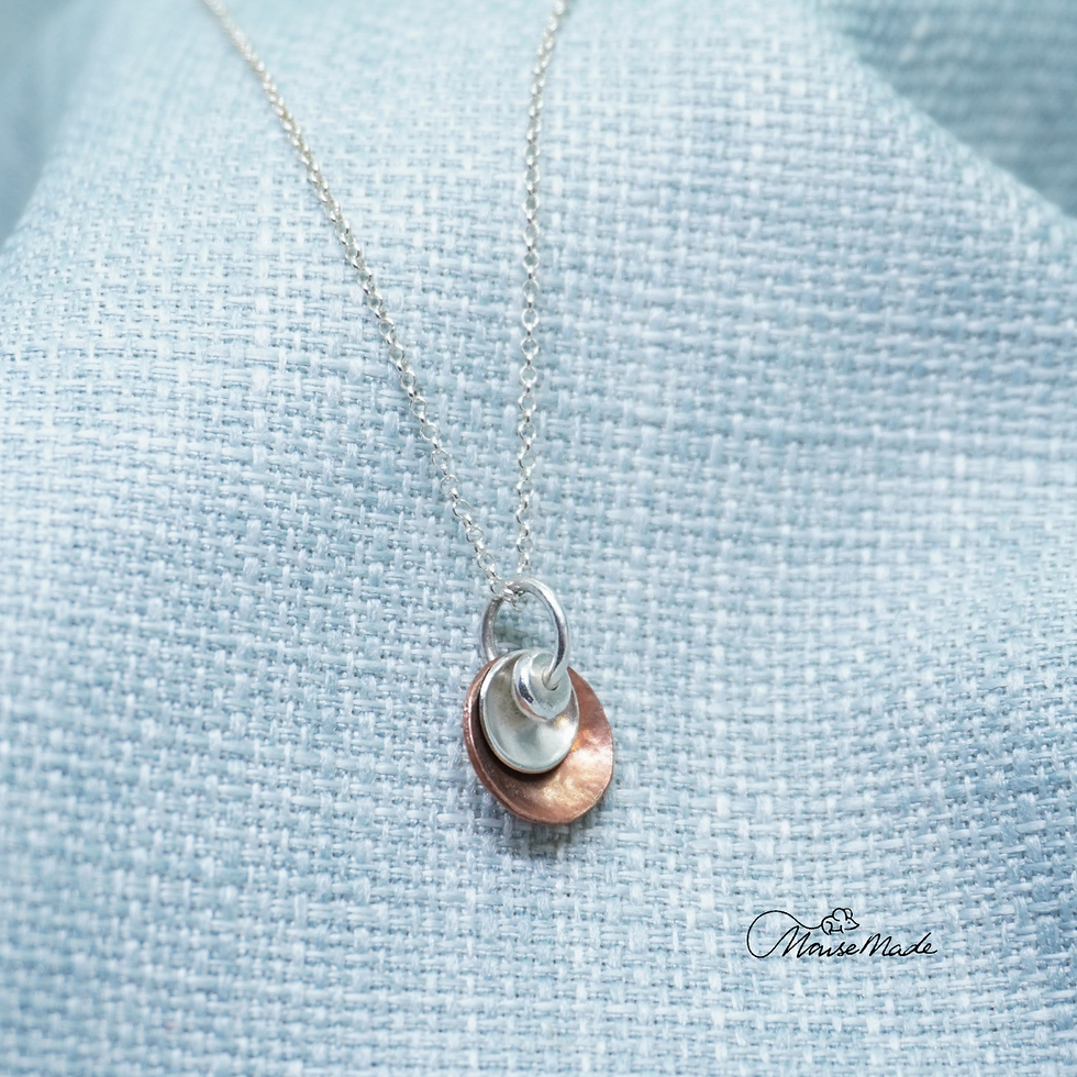 Sterling Silver and Copper Dome Pendant